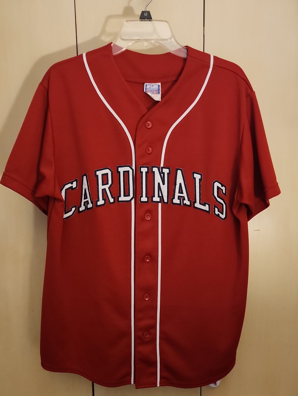 Off The Bench Red Cardinals Baseball Jersey with White Piping